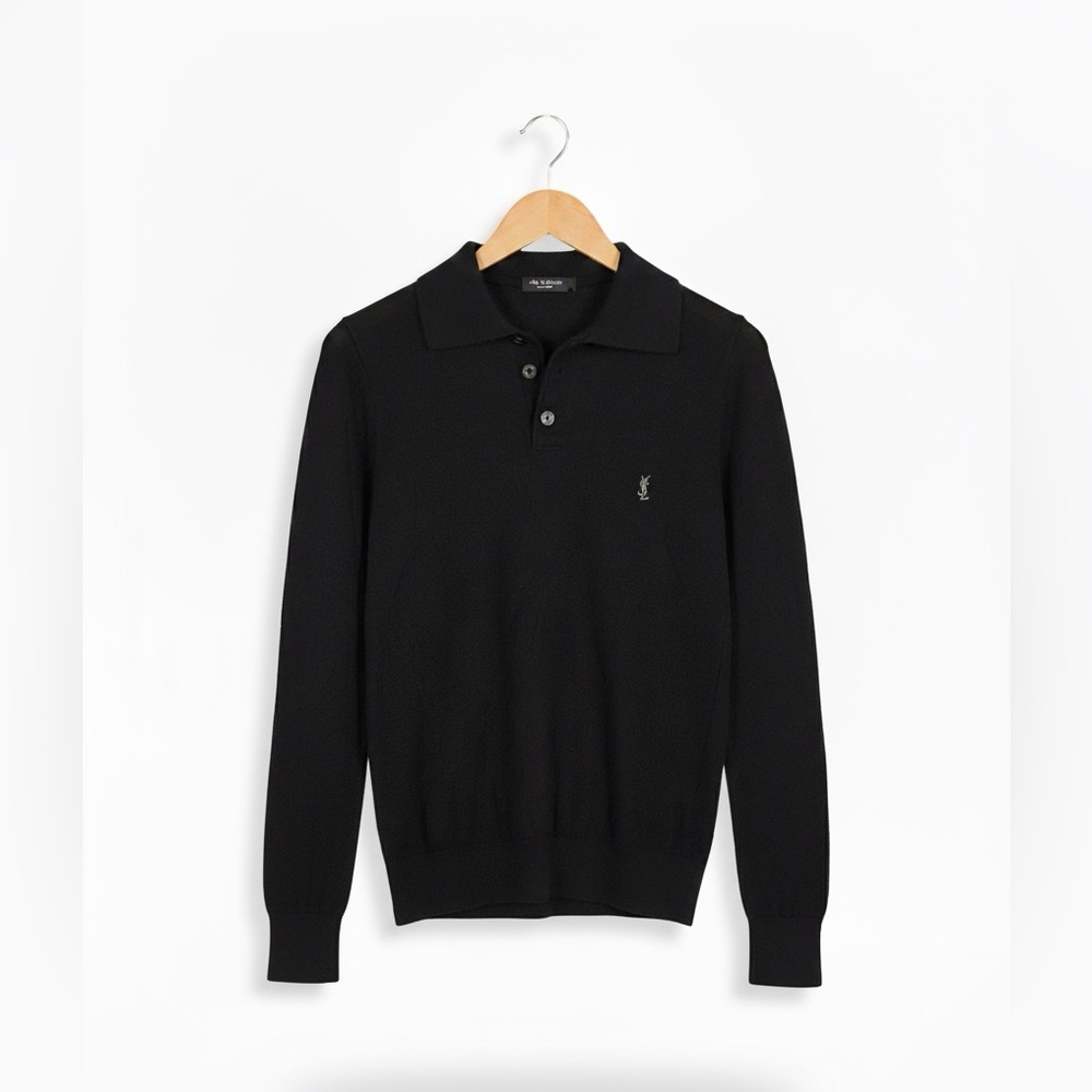 Yves Saint Laurent YSL Pour Homme Merino Wool Polo Sweater Size 48‎ (M)